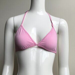 Billabong white & pink triangle bikini top reverses to baby pink